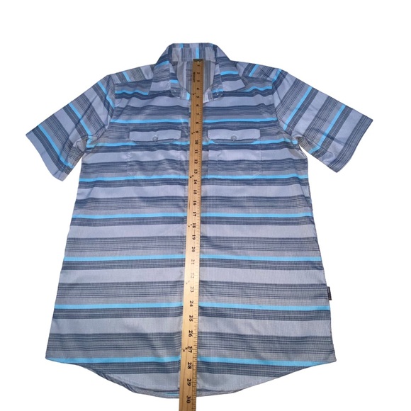 SwissTech Men’s Small Gray Blue Stripe Button Down Shirt - Picture 4 of 8